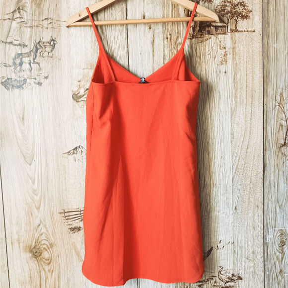 MISSGUIDED Cami Crepe Shift Dress in Orange Size 0 - Picture 5 of 9